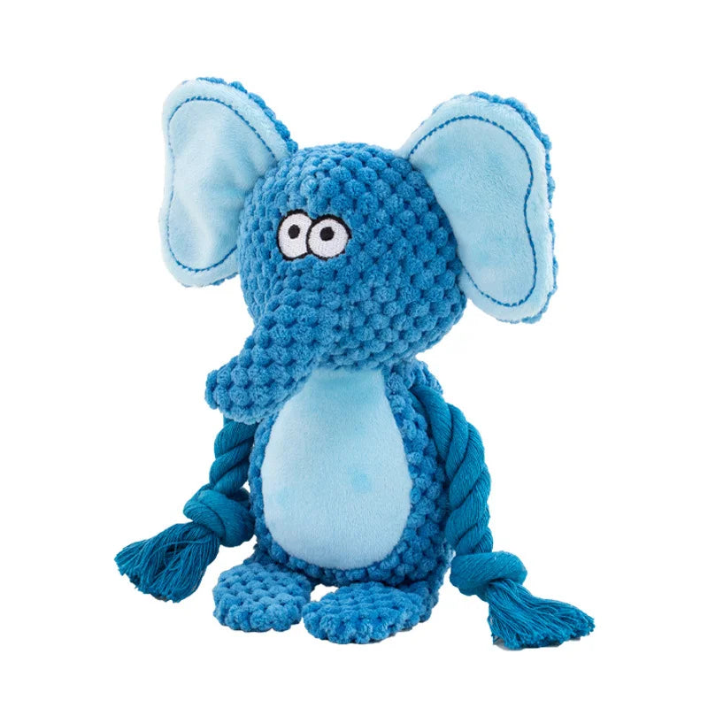 Cute Animal Rope Dog Toy, Cute Plush Puppy Chew Squeak Knot Toy
