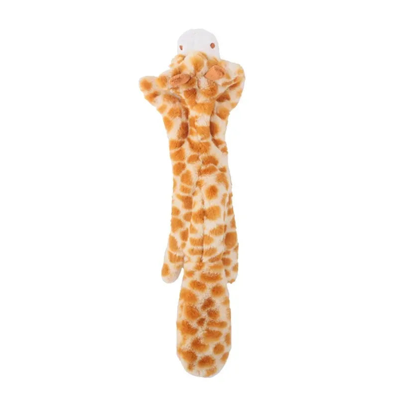 Funny Simulated Animal ,No Stuffing Dog Toy with Squeakers, Durable Stuffingless Plush Toy ,Crinkle Squeak Toy