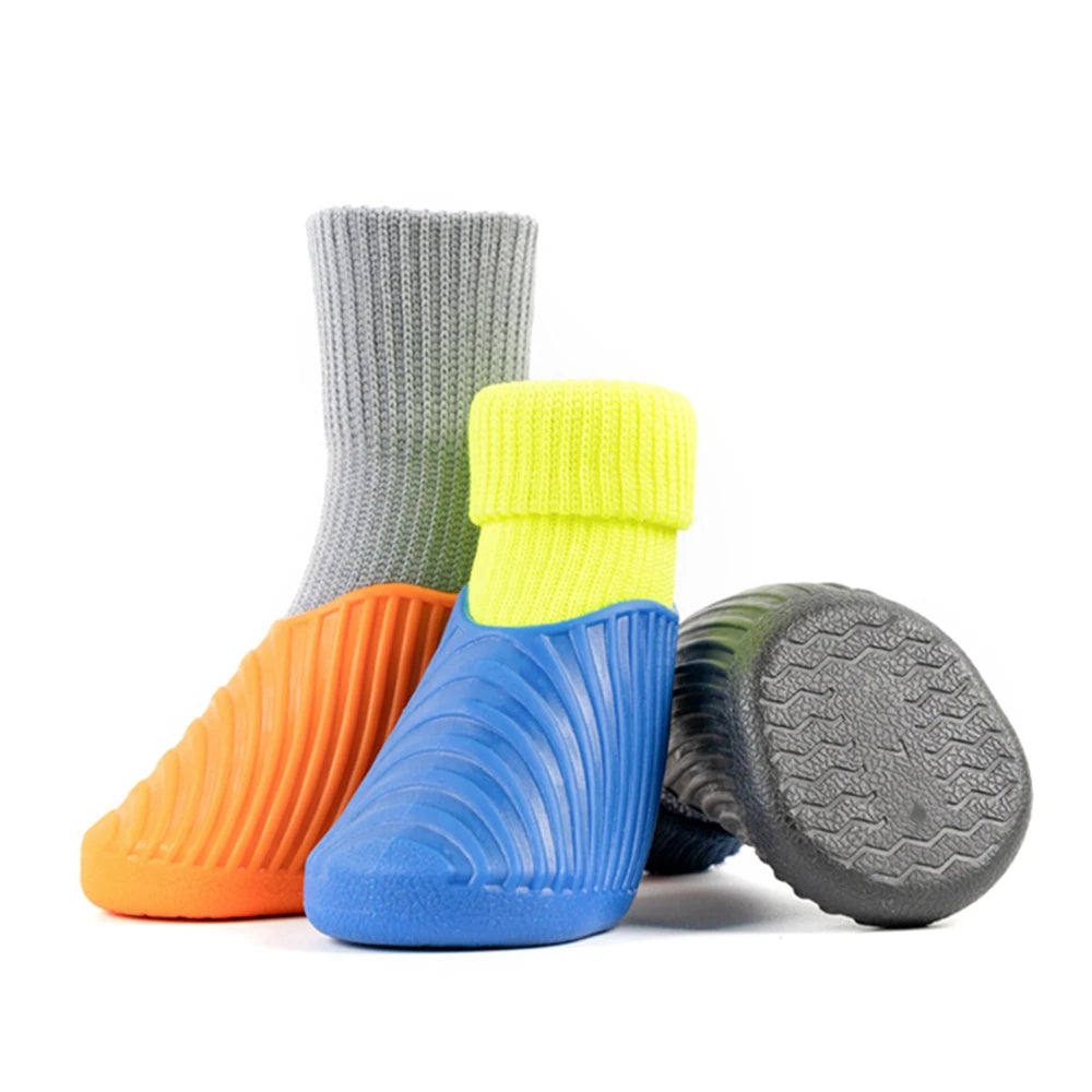 4Pcs Outdoor Dog Shoes, Paw Protector ,Comfortable ,Waterproof  ,Anti-slip For Small ,Medium ,Large Dogs and Cats