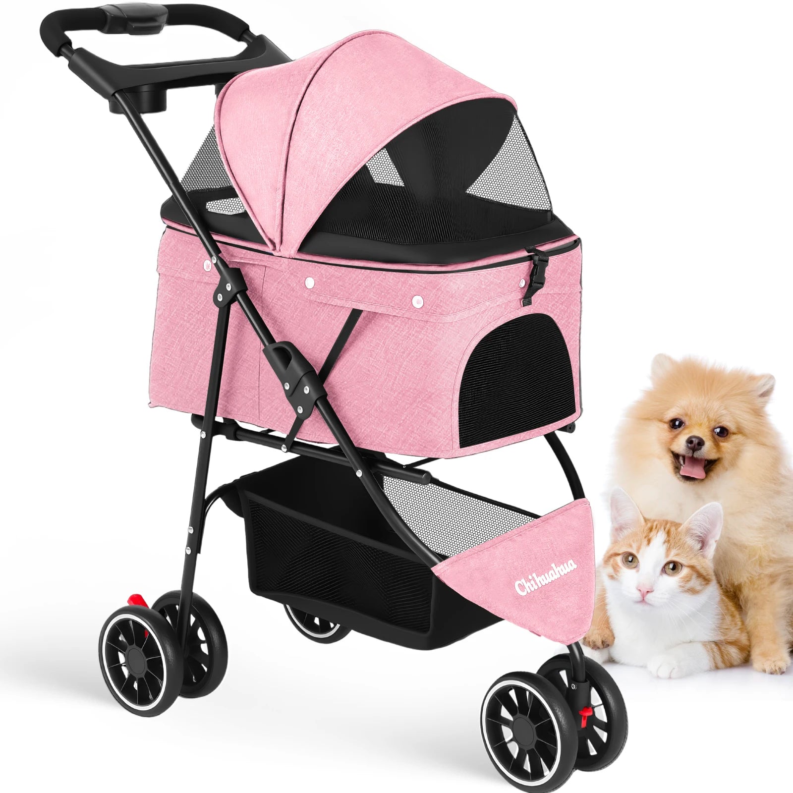 Pet Stroller For Small Puppy Dogs & Cats ,Travel Portable Dog Stroller , Foldable Dog and Cat Carrier