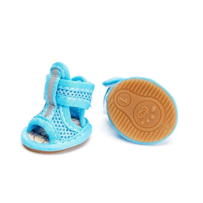 4PCS/set Pink Summer Non-slip Dog Shoes , Breathable Sandals for Dogs