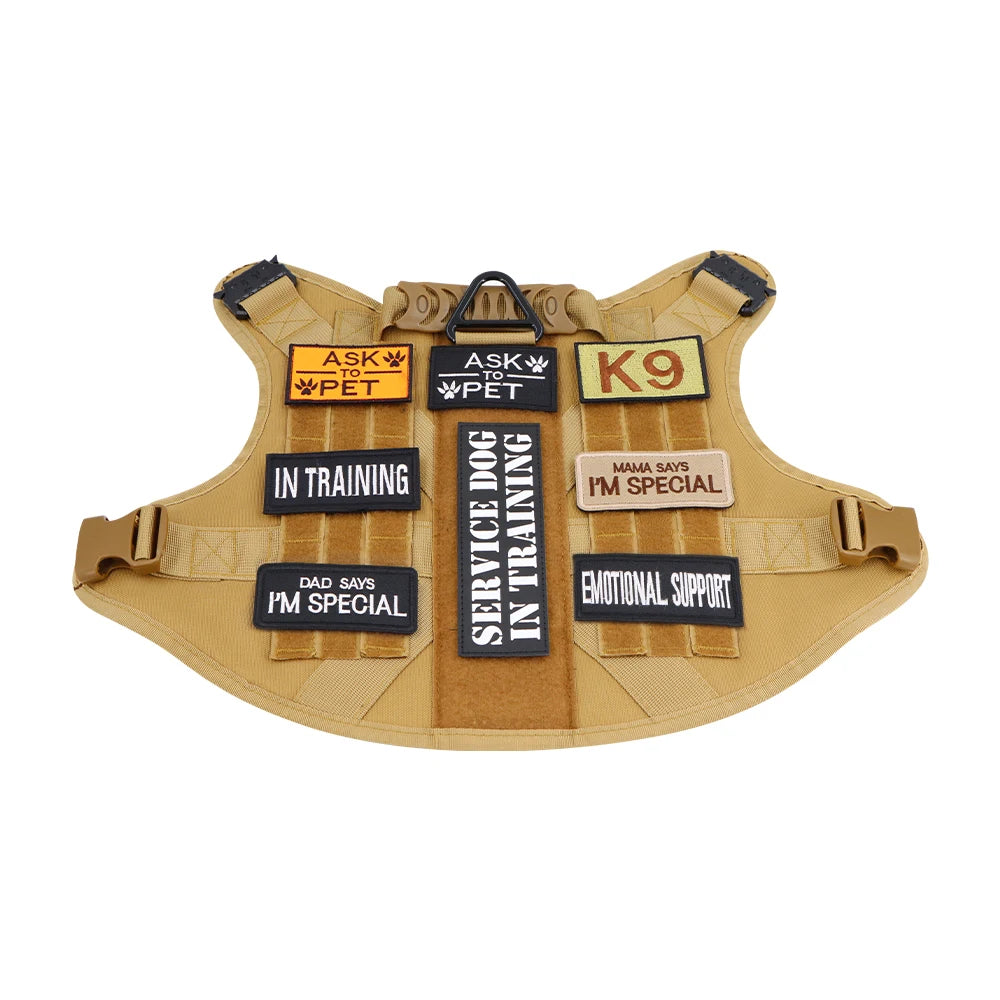 12 Pieces Tactical Patch Bundle For Dog Vest ,Harness ,Collar Personalized Patches Tags Sticker Label Custom Name ID Sticker