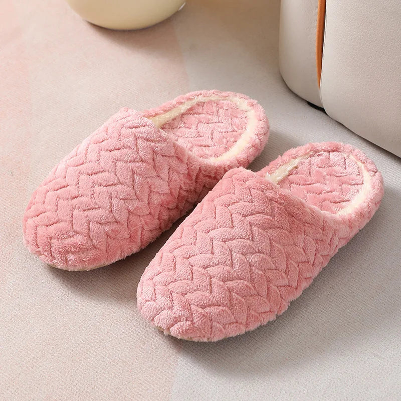 Women  Slippers ,Warm Plush,Autumn ,Winter Shoes Woman House Flat Floor Soft Silent Slides