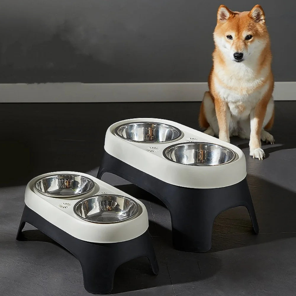 Elevated Pet Bowl, Anti Knock Stainless Steel Food Cat Dog Feeding Bowl ,Leak Proof