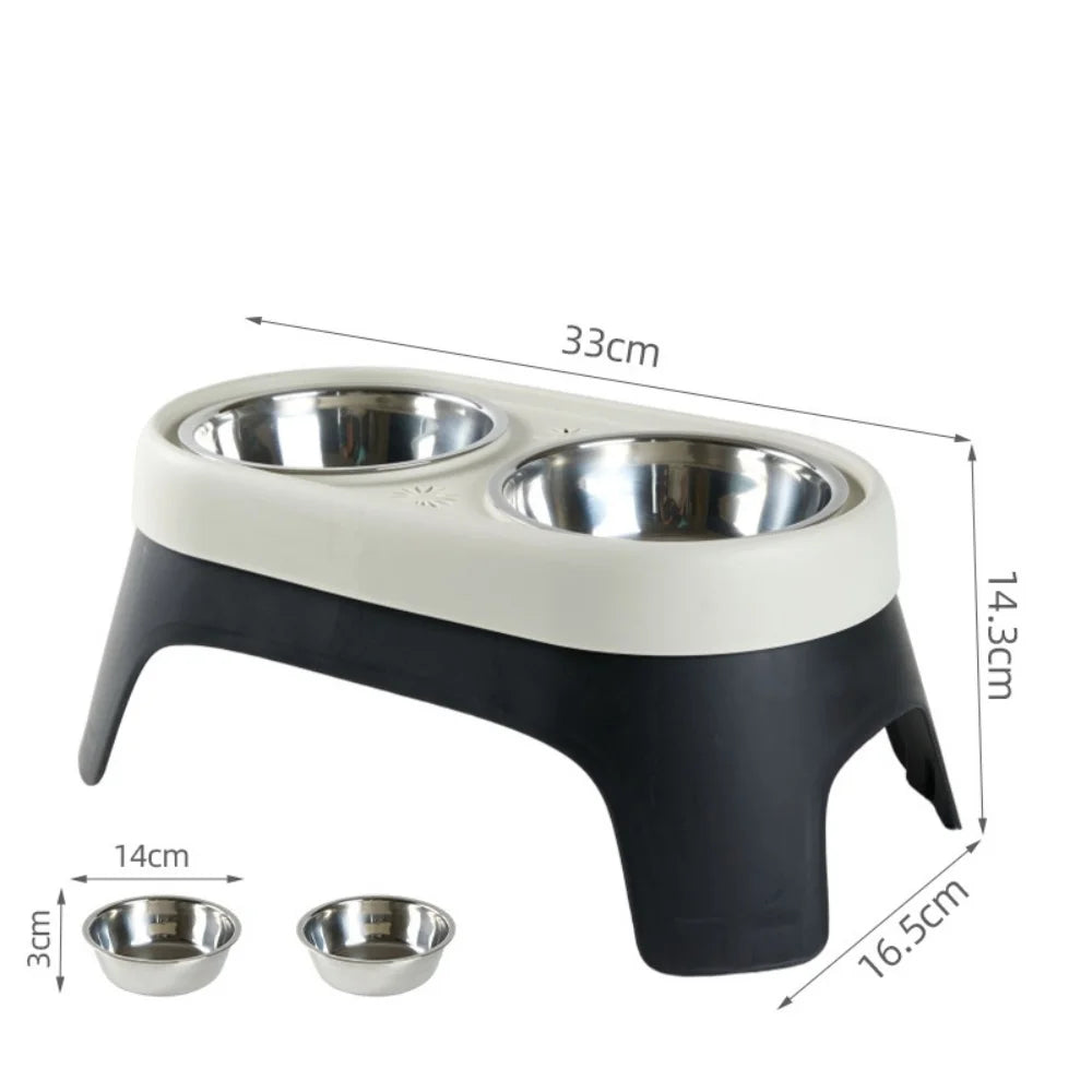 Elevated Pet Bowl, Anti Knock Stainless Steel Food Cat Dog Feeding Bowl ,Leak Proof
