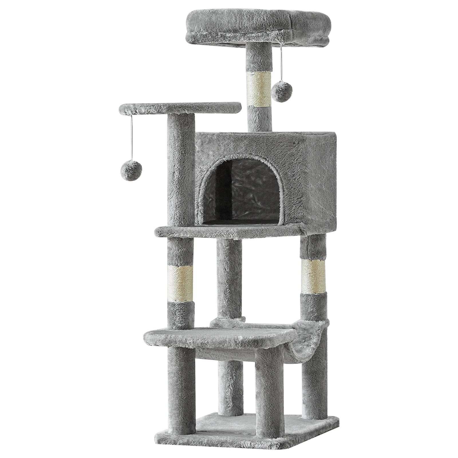 JHK 44In Cat Tree Tall Multi-Cat Climbing Tower ,Scratching Posts ,Stable Pet House for Indoor Cat