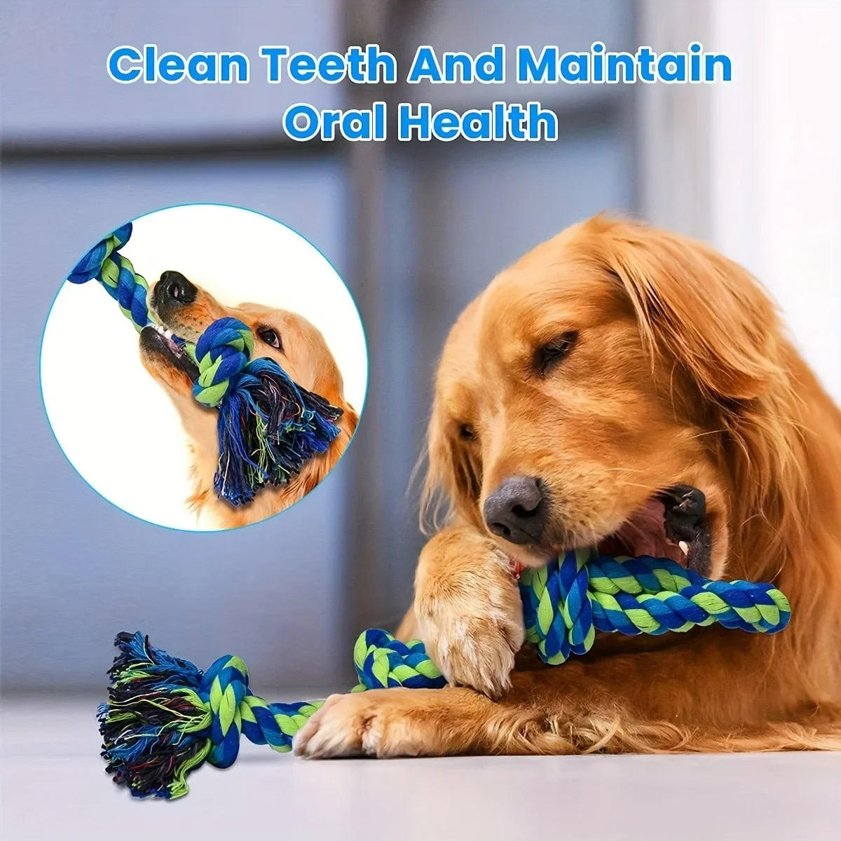 Knot Dog Toy, Indestructible Durable Chew Toy, Tug of War Interactive Toy, Suitable for Medium and Large Dogs