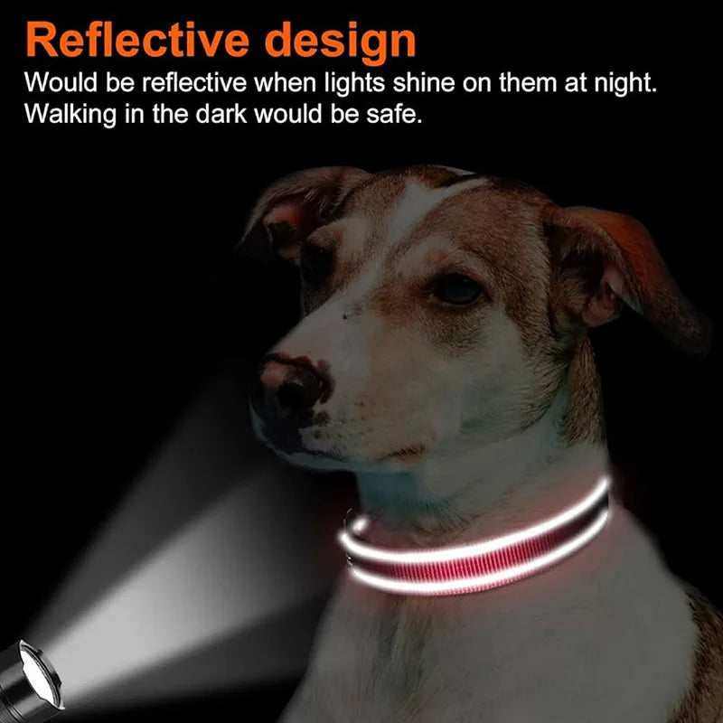 Reflective Dog Collar For Medium Large Dogs Soft Neoprene Padded Nylon Sturdy Adjustable