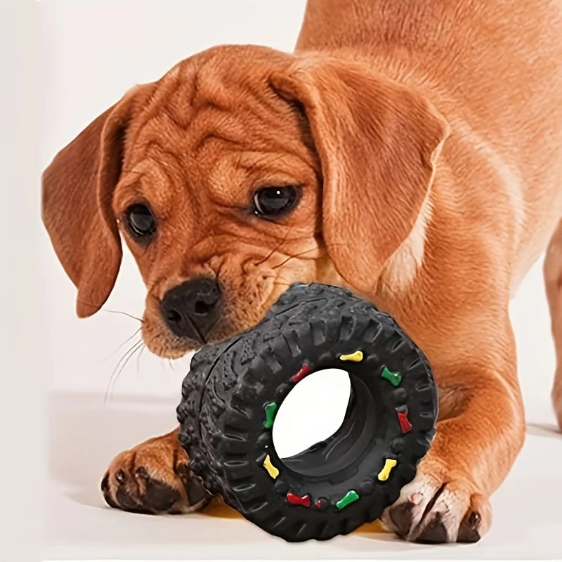 1pc Durable Dog Chew Wheel Toy, Chew-Resistant Interactive Sound Teeth Training ,Suitable for Puppies ,Small, Medium Dogs