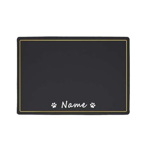 Custom Pet Food Bowl Mat, Waterproof,  Personalized Placemat For Pets Name ,Easy Wash Drinking ,Feeding Pad