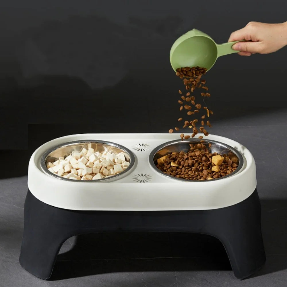 Elevated Pet Bowl, Anti Knock Stainless Steel Food Cat Dog Feeding Bowl ,Leak Proof