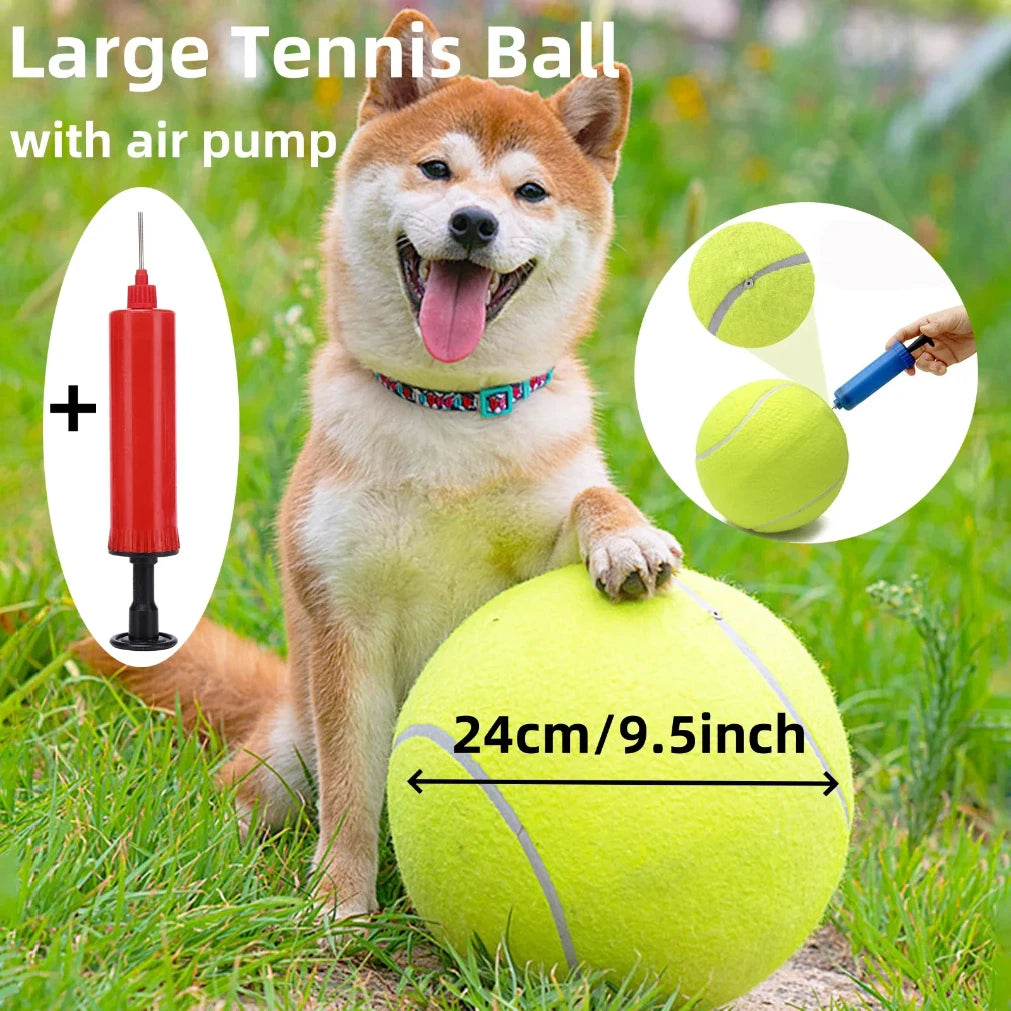 7/9.5Inch Giant Tennis Ball ,Inflatable Toy for Dog Training Ball 24cm Tennis Ball with Air Pump Interactive Dog Toys