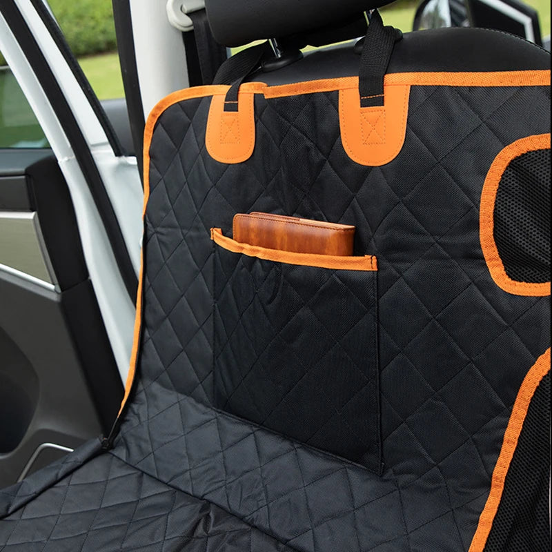 Visual Mesh Window and Side Zipper Car Seat & Door Protec Car Seat Cover, Waterproof ,Travel Mat Hammock