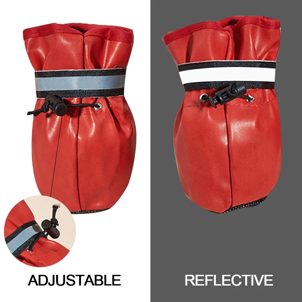 All Season 4 pcs Medium and Large Dog Shoes Outdoor and Indoor Shoes With Reflective Closure