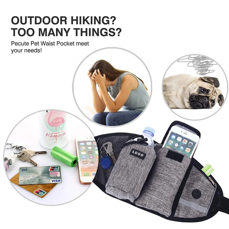 Dog Walking Bags,Training ,Treat Bag, Fanny Pack ,Hands-Free Candy Pouch ,Bungee Leash ,Feed Bowl ,Storage Water Cup