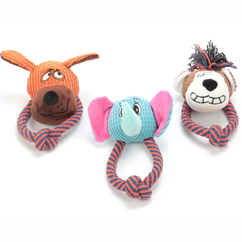 Cartoon Animals Chew Toy , Squeaky Dog Toys for Small Dogs , Bite Resistant Puppy Toy