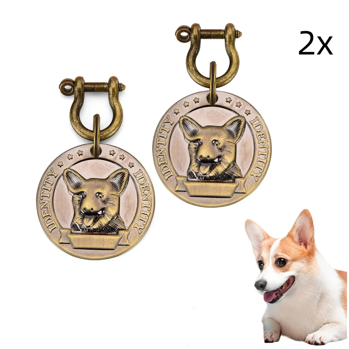 VIP Customizable Engraved Pets ID Tag for Dogs and Cats. Bronze Nameplate Tags Personalized  Collar ID Pendant